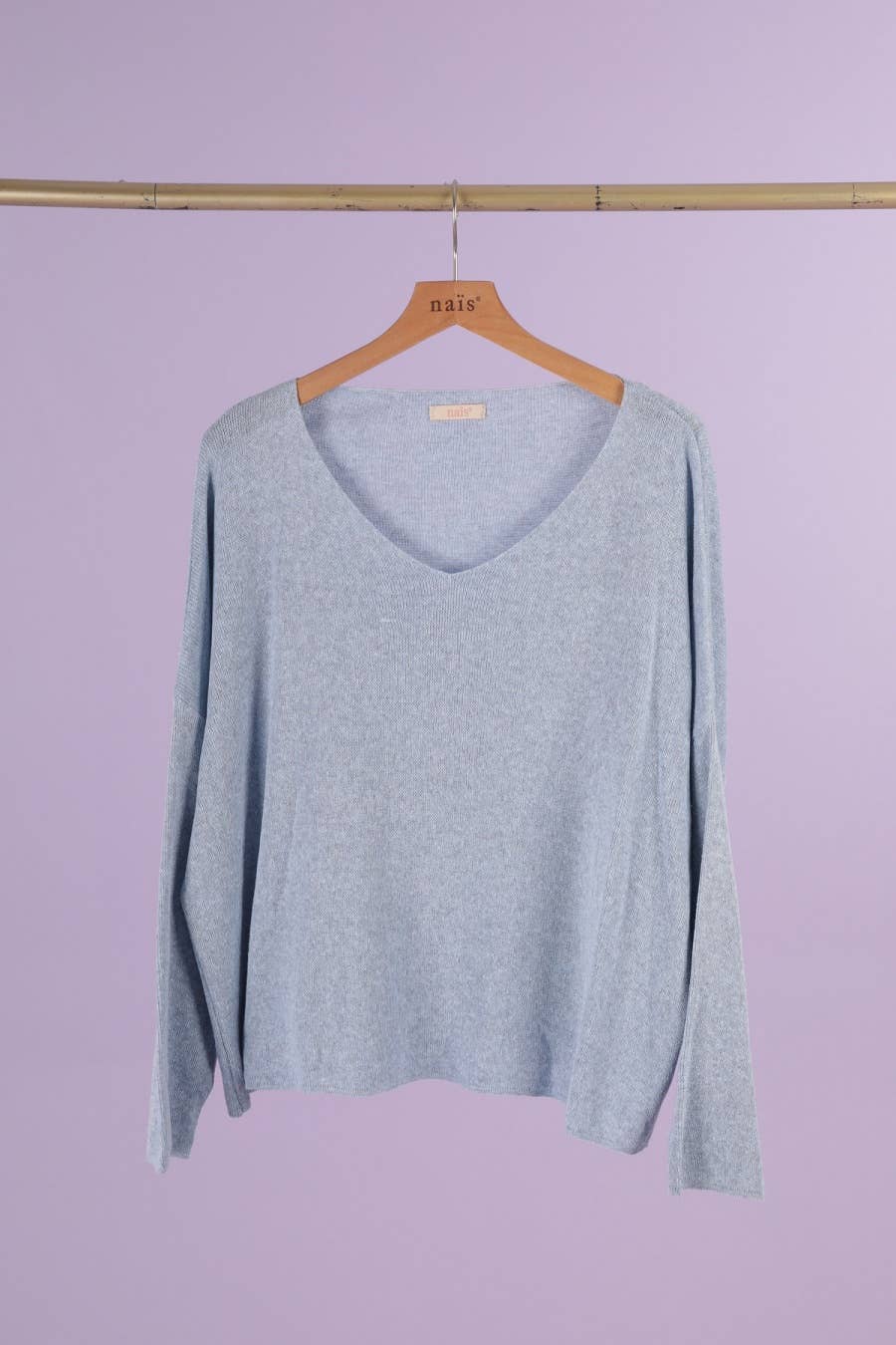 Short V-Neck Cotton Sweater