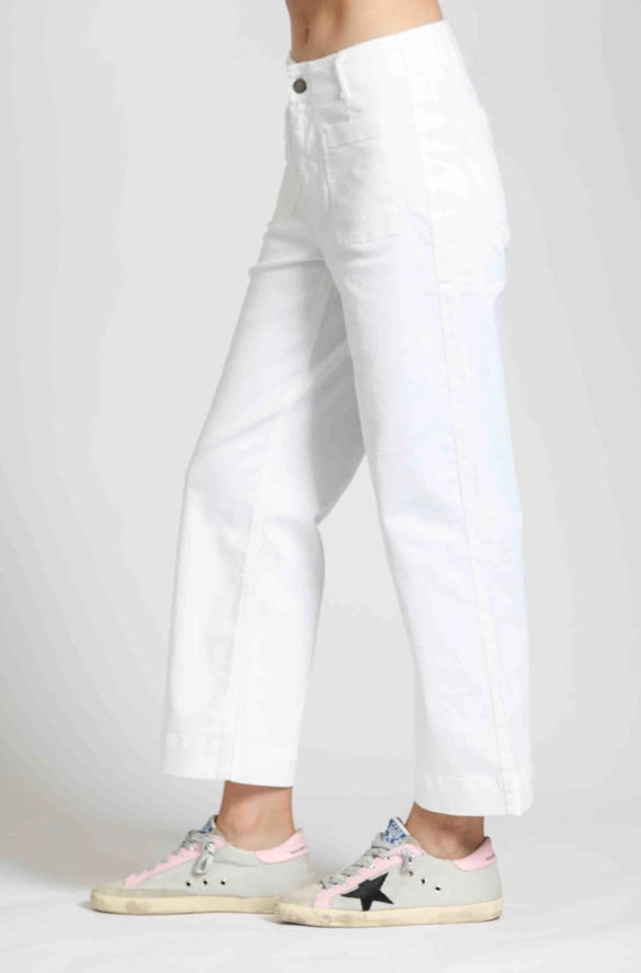 Crop Wide Leg Jean with Patch Pockets