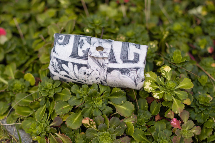 Peace Wine & Sunshine Floral Boho Linen Tote Bag, Blush