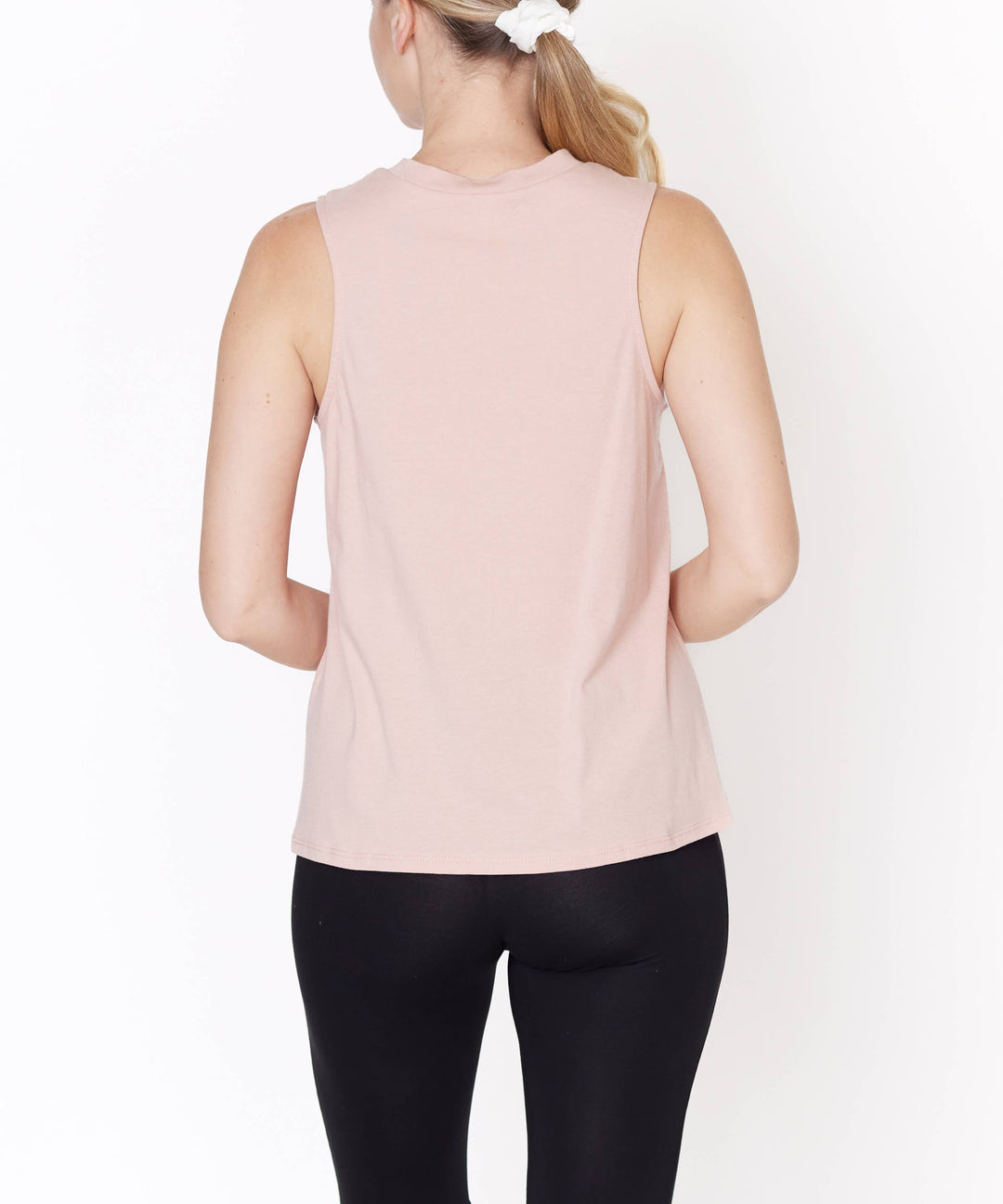 V-Cut Edge Sleeveless Cotton Jersey Top