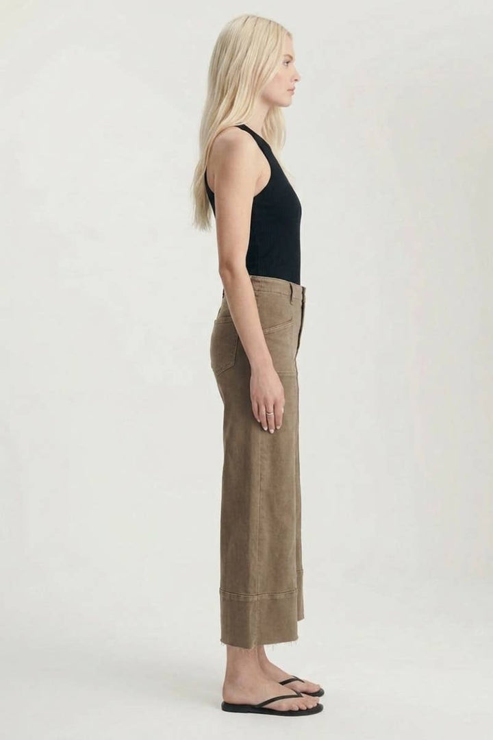 Tummy Control High Rise Slim Crop Palazzo Jeans