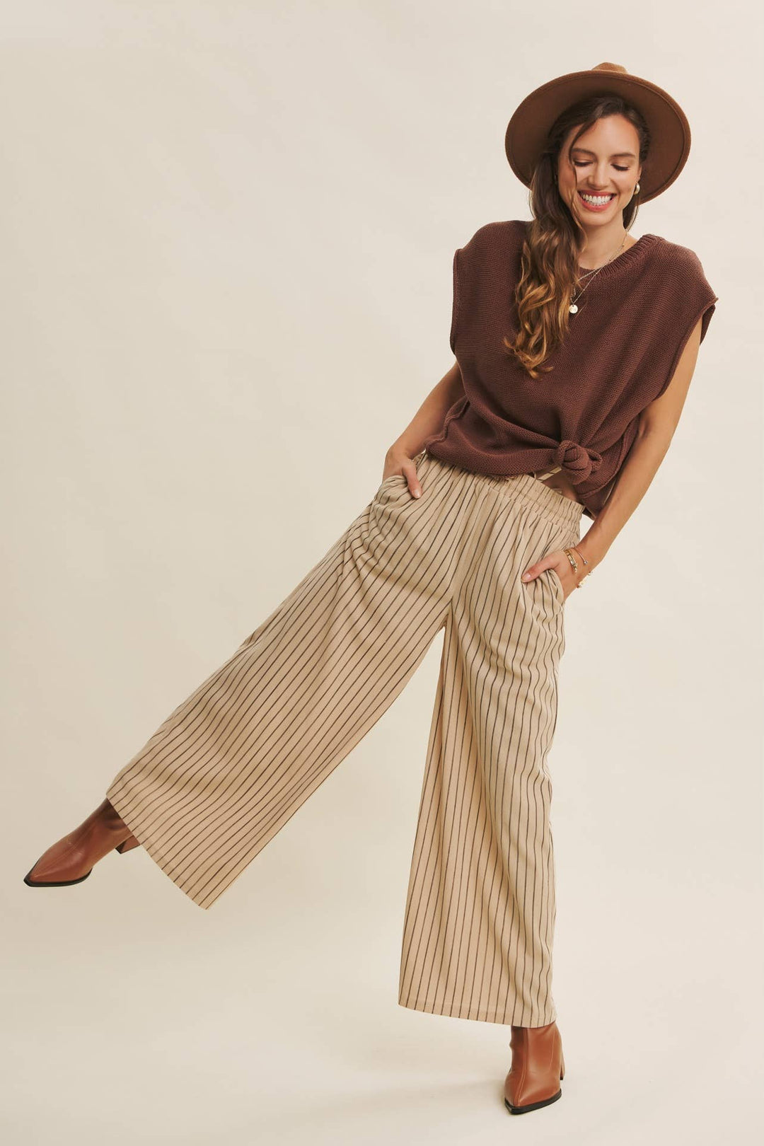 Endlessly Wearable Striped Corduroy Comfy Wide-Leg Pants
