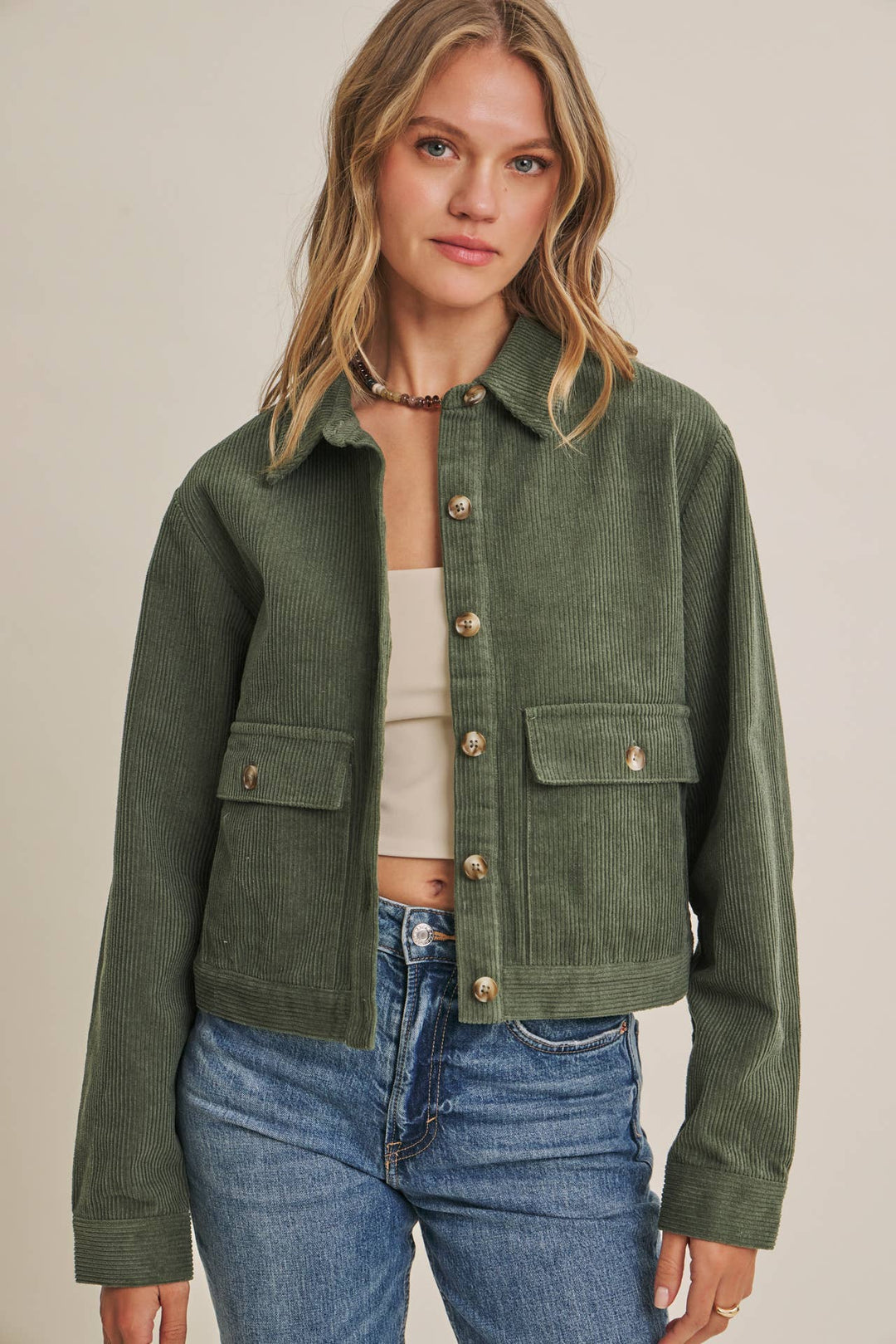The Weekend Escape Cotton Corduroy Cropped Jacket