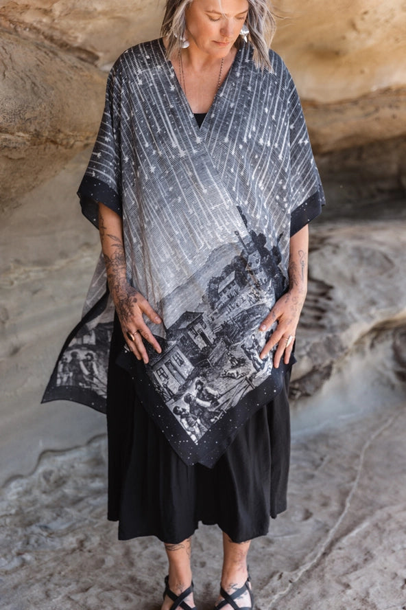 The Stargazer Goddess Duster Kimono w/ Celestial Print