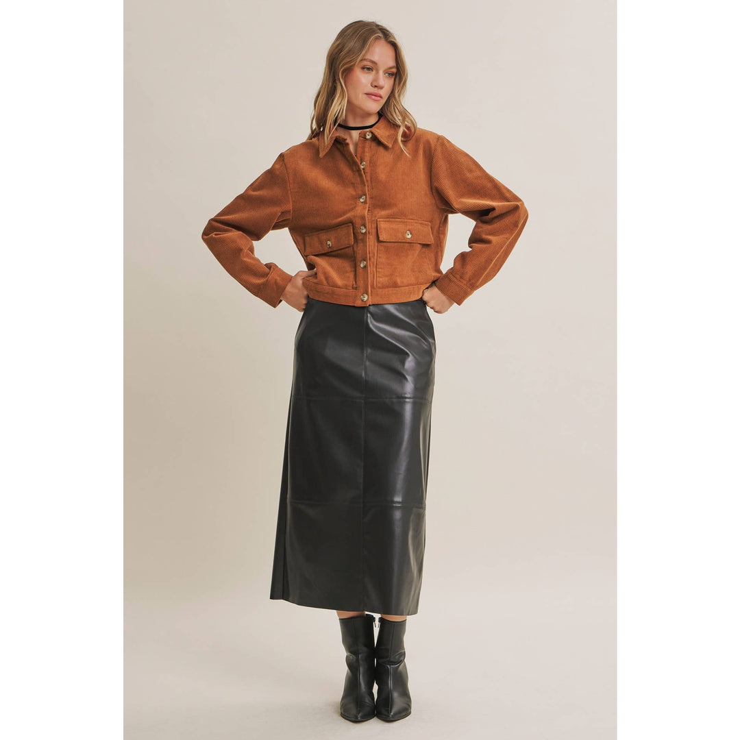 The Weekend Escape Cotton Corduroy Cropped Jacket