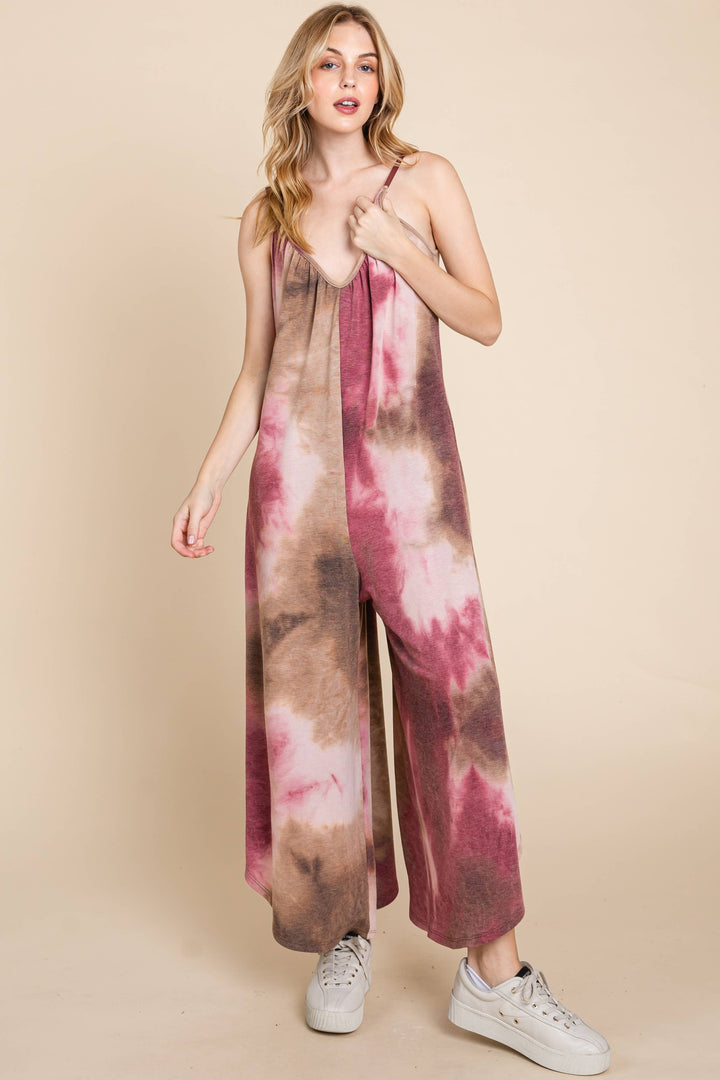 Tie Dye Wide Leg Jumpsuit