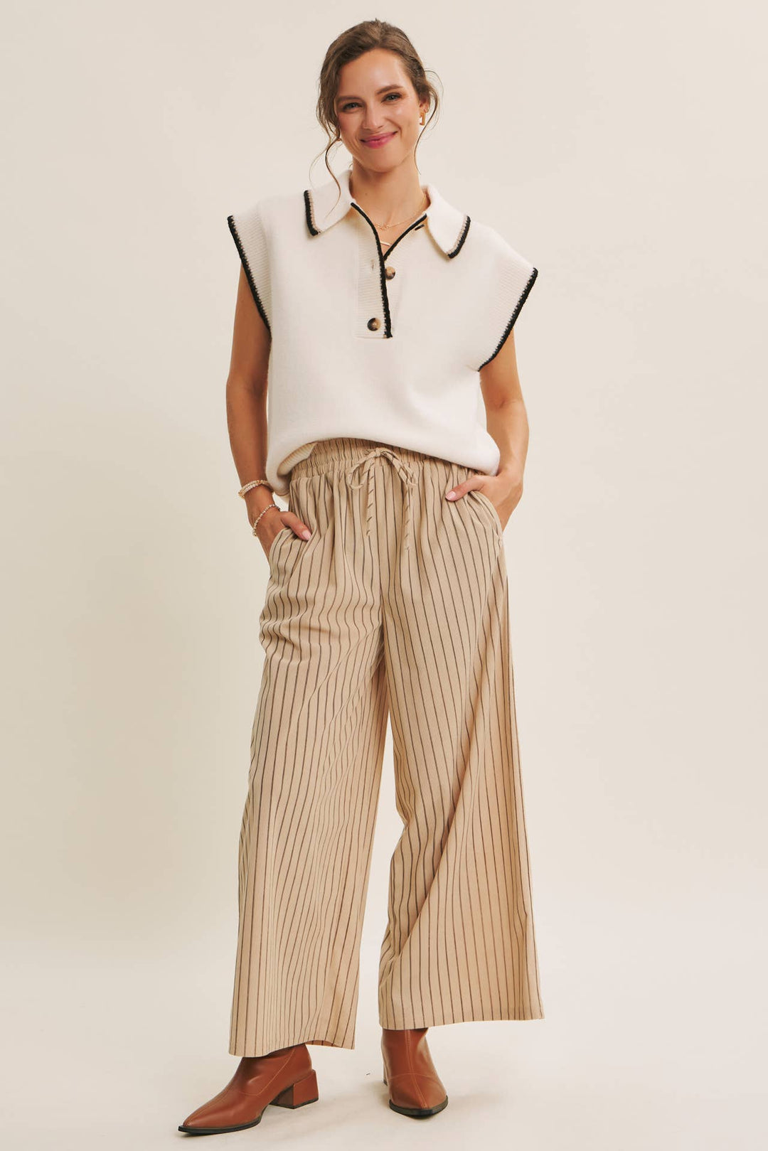 Endlessly Wearable Striped Corduroy Comfy Wide-Leg Pants