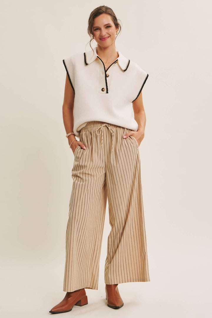 Endlessly Wearable Striped Corduroy Comfy Wide-Leg Pants