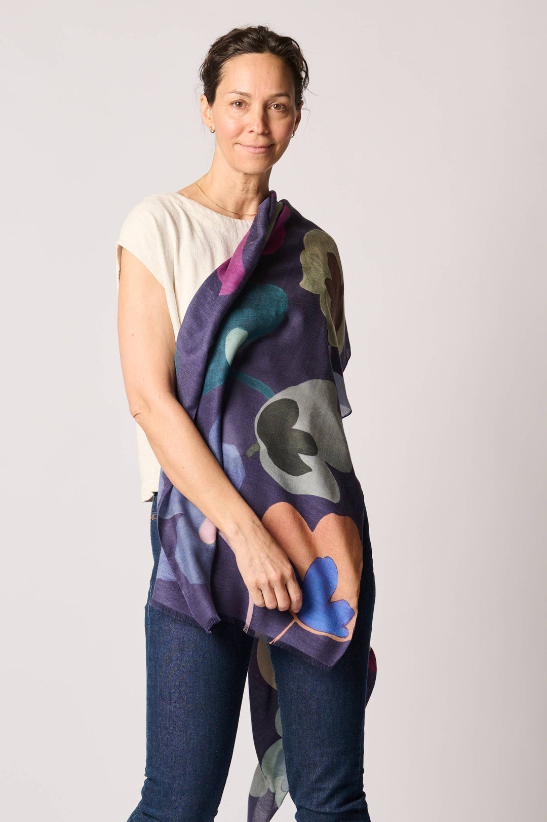 Cashmere Blend 'Flora' Art Scarf