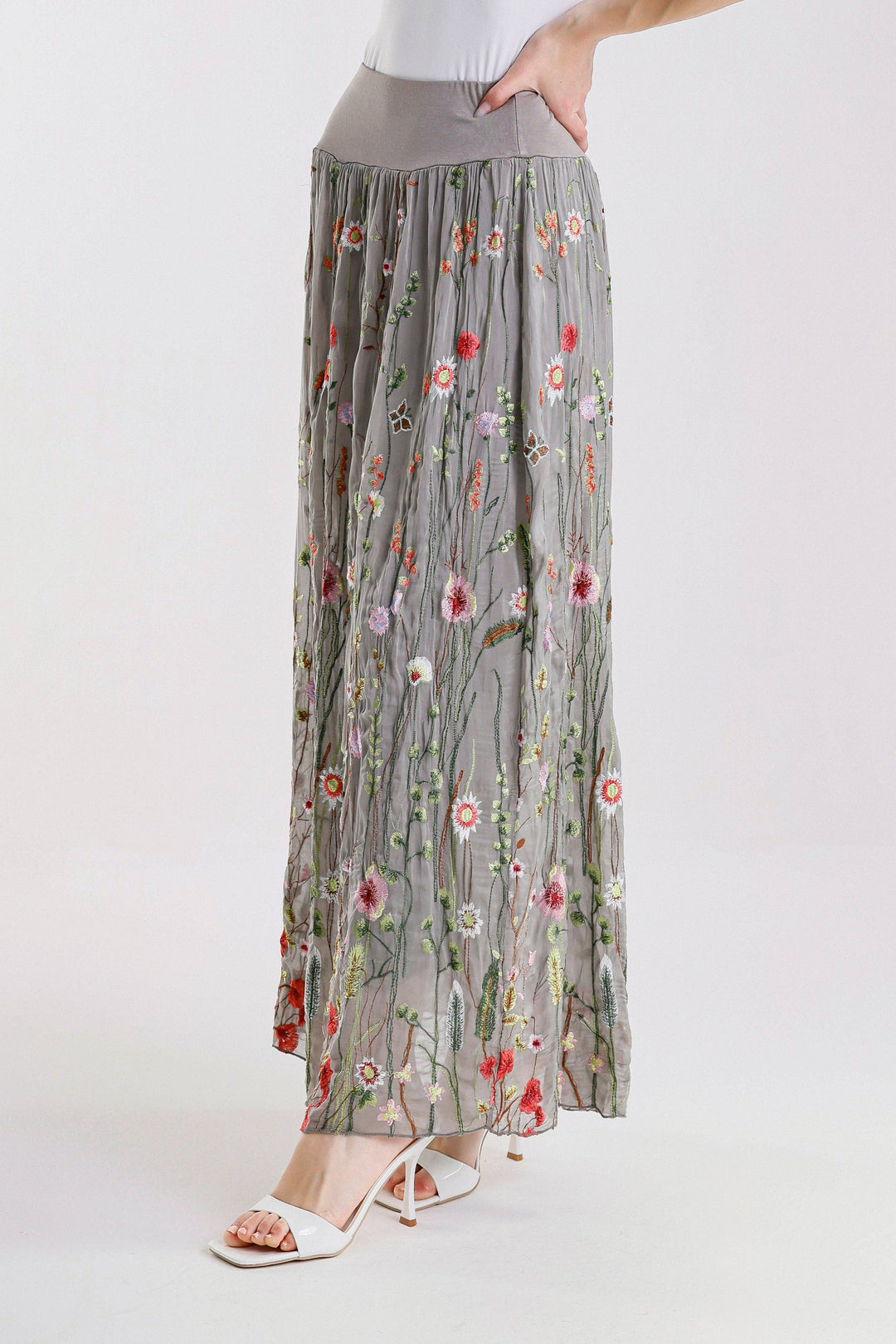 Sable Garden Silk Skirt