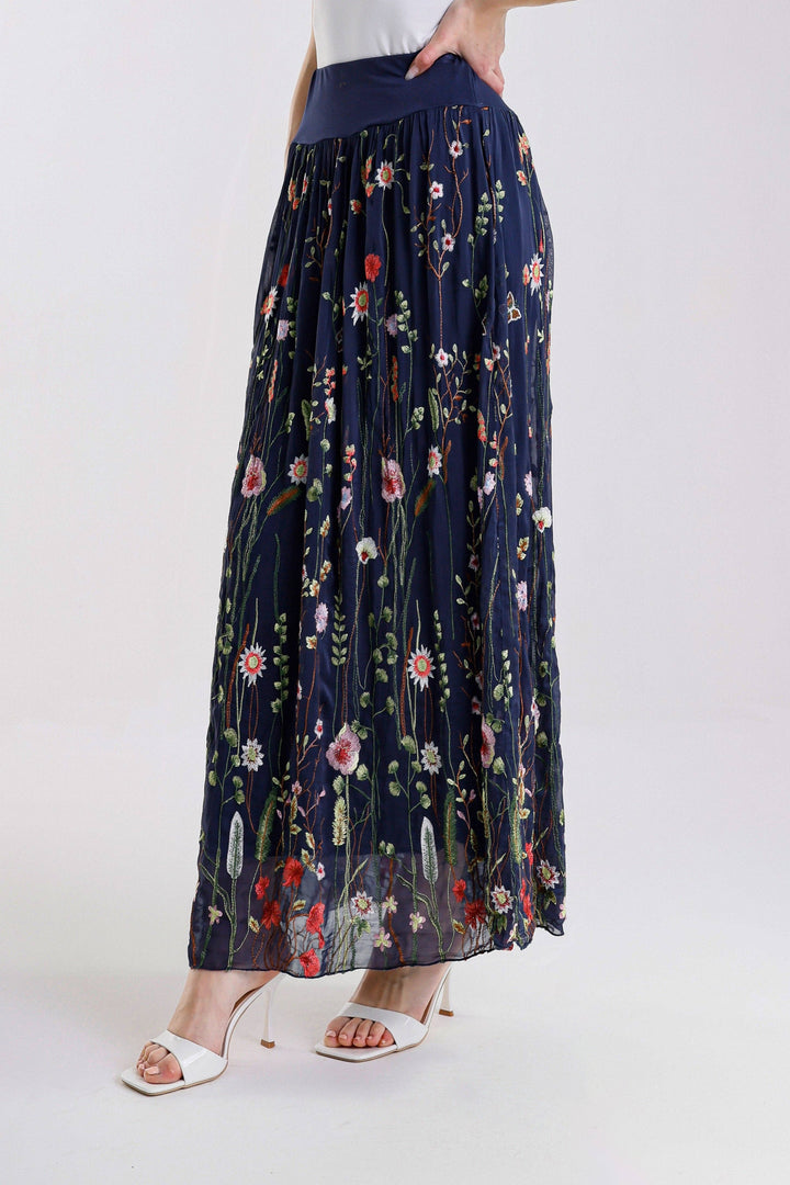 Sable Garden Silk Skirt