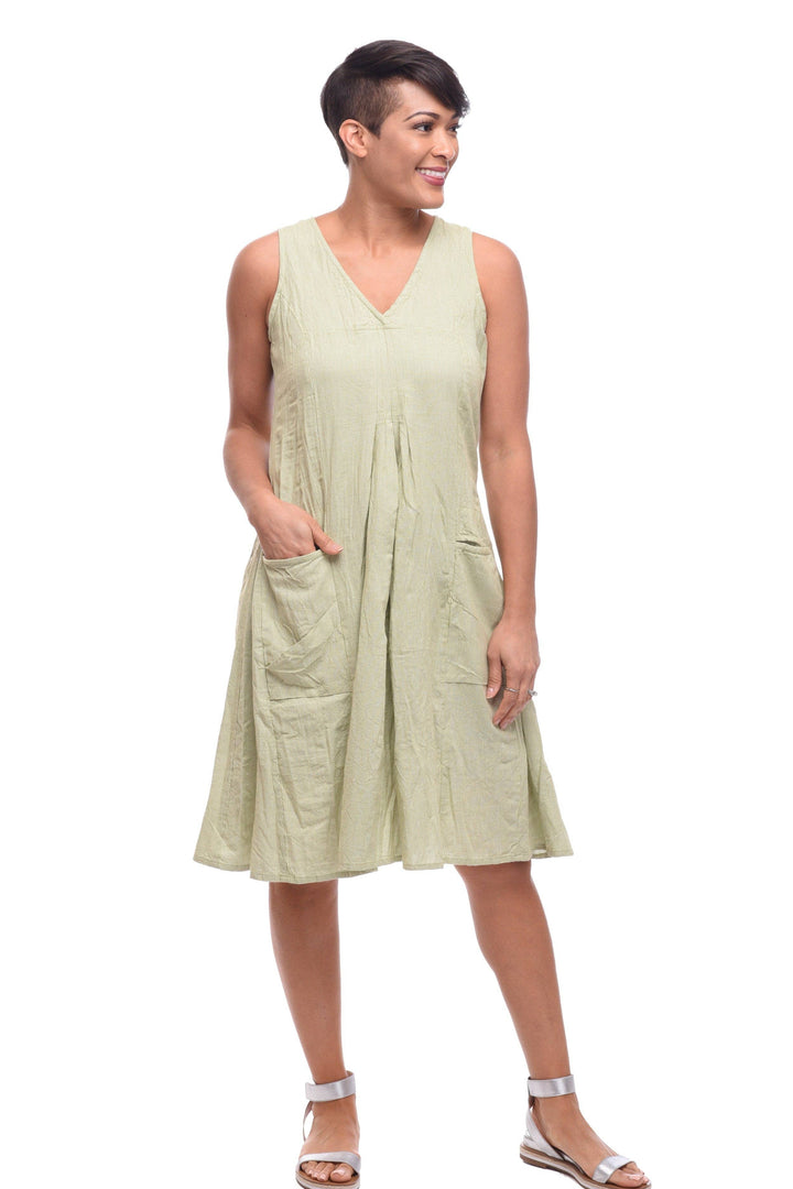 Poppie Dress in Green White Houndstooth