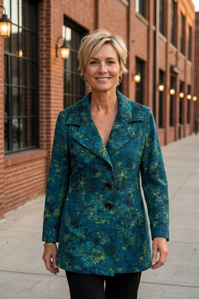 Stained Glass Floral Fleece Car Coat