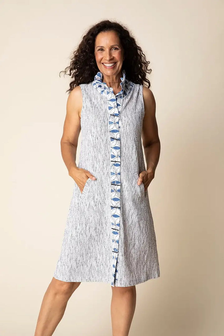 Crinkle Crepe Floral Mix Maia Dress In Willow