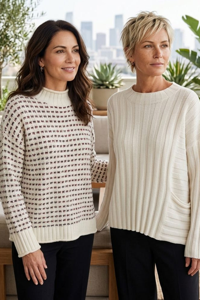 Velura Knit Funnel Neck Sweater