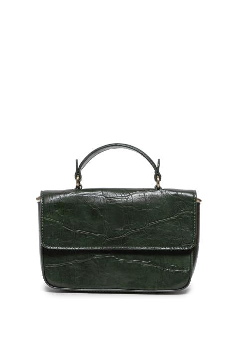 Wilma Faux Croc Mini Flap Top Handle Crossbody