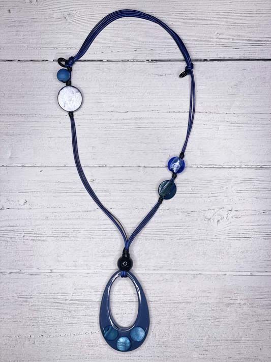 Blue Stone Resin Necklace