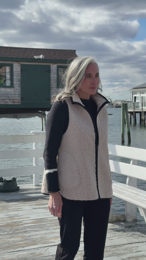 Reversible Faux Suede Allie Sherpa Vest