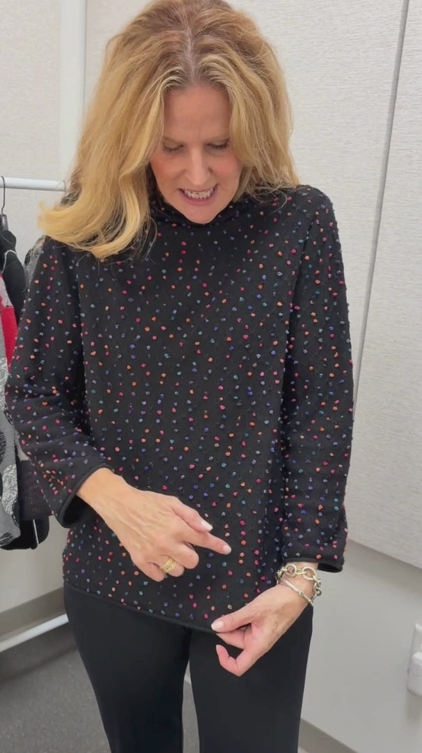 Confetti Dot Fleck Funnel Neck Sweater