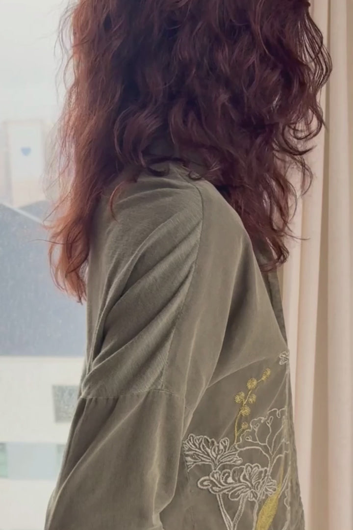 Embroidered Kyle Button Up Blouse