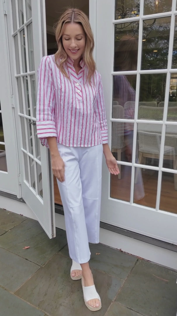 Hampton Stripe Half Placket Pullover