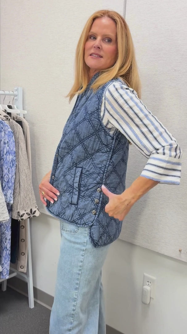 Washed Quilt Cotton Vest