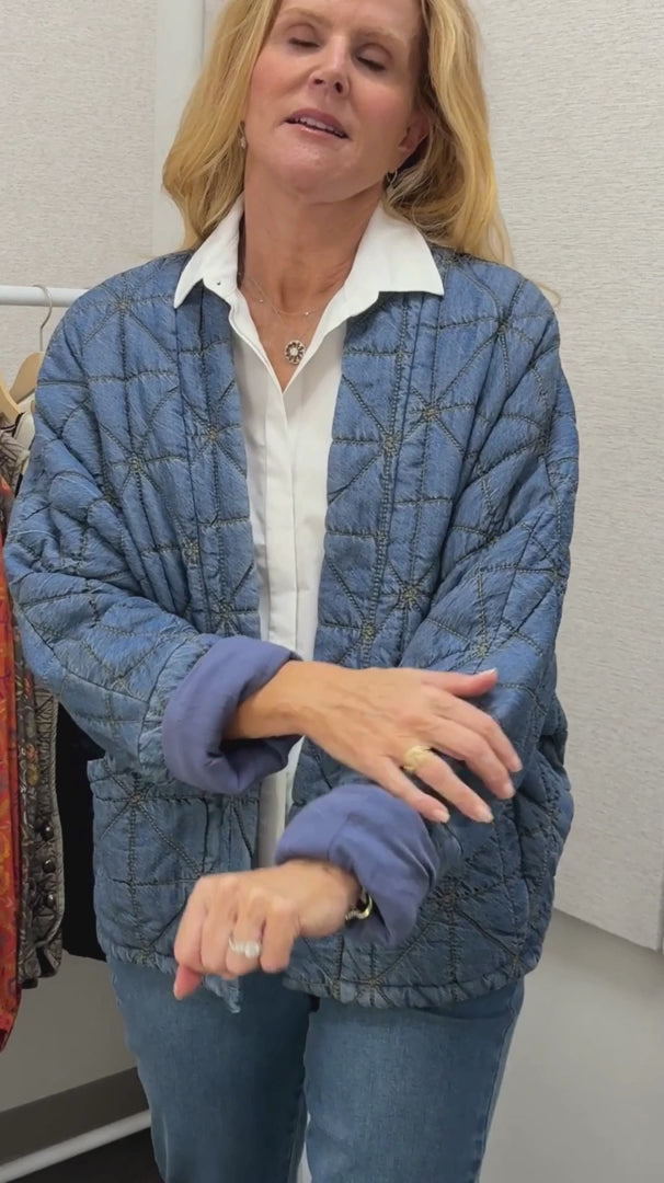 Diamond Quilt Kimono Jacket