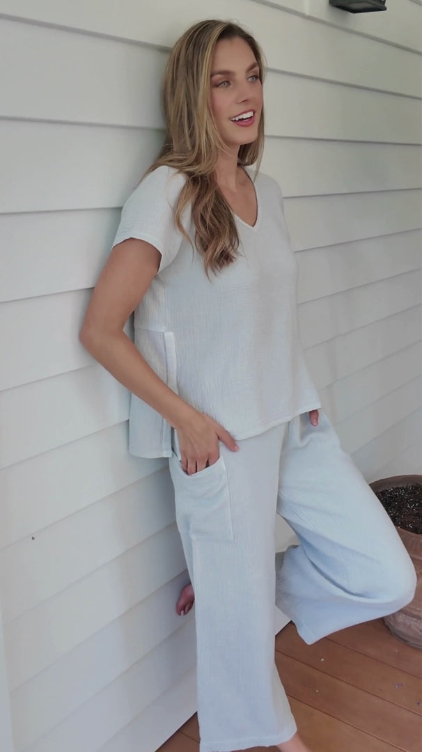 Sunkiss Cotton Gauze Magic Pocket Flood Pant