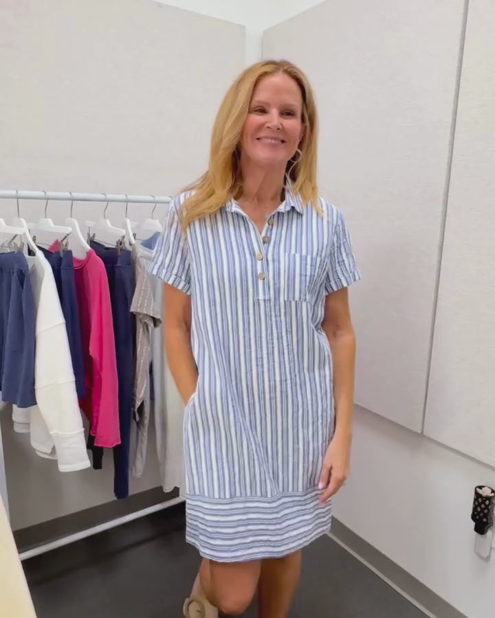 Seaport Stripe Shirt Dress
