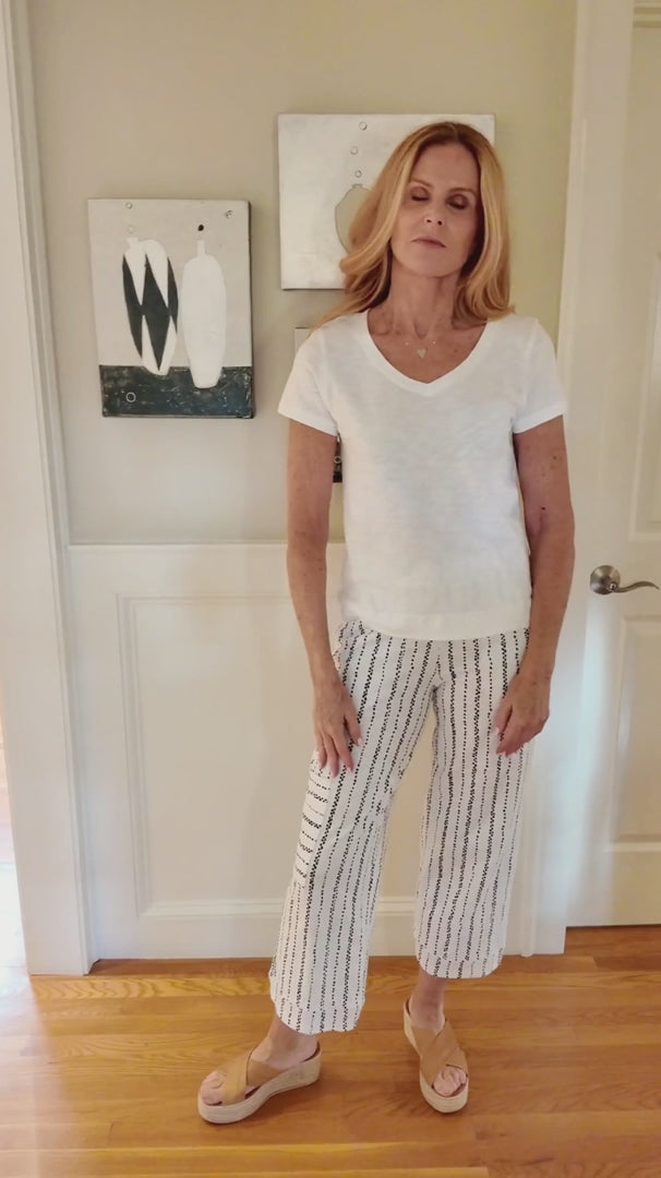 Cotton Slub V Neck Tee