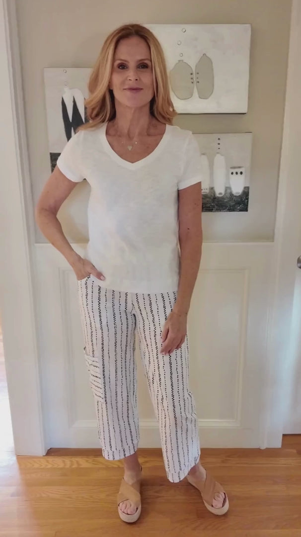 Driftwood Stripe J Pocket Flood Pant