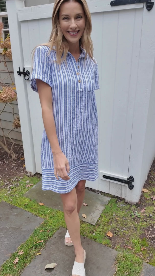 Seaport Stripe Shirt Dress
