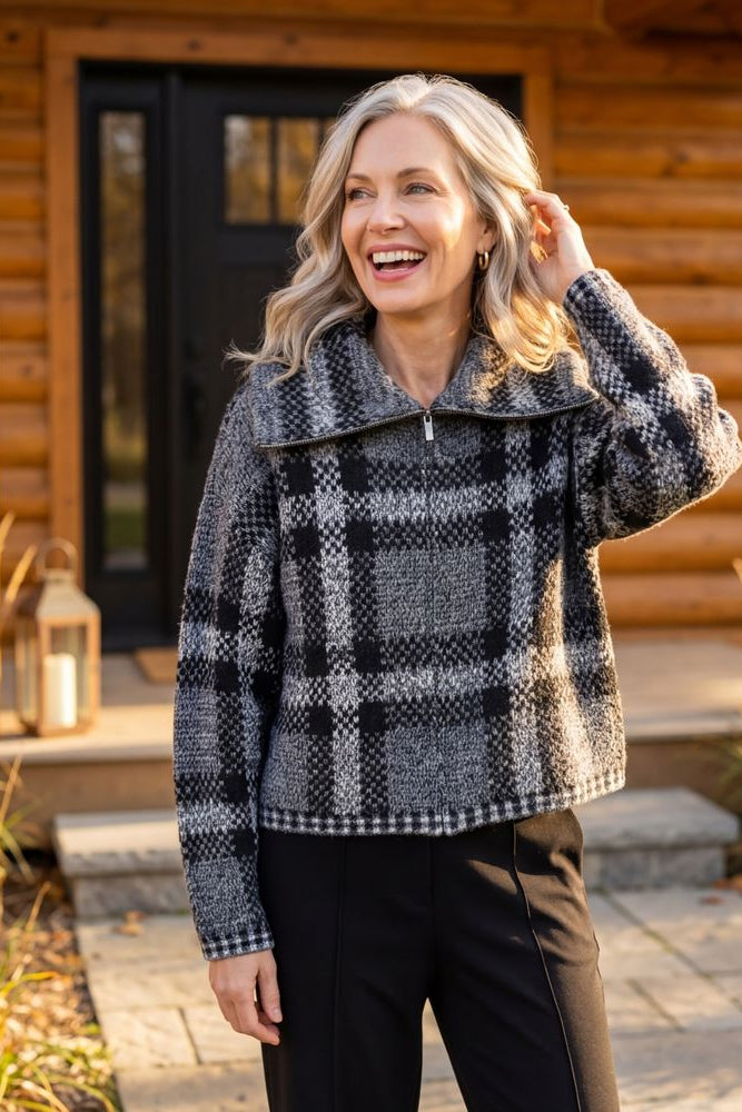 Plaid About You Zip Jacket