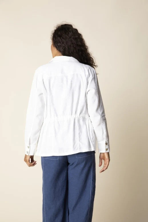 Linen Solid Flora Jacket