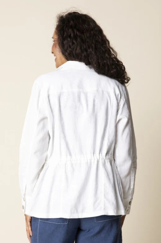 Linen Solid Flora Jacket