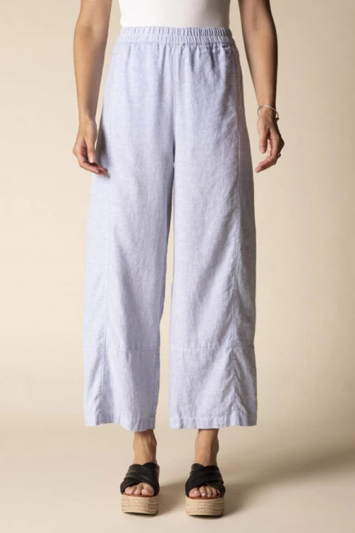 Linen Solid Seamed Crop Pant