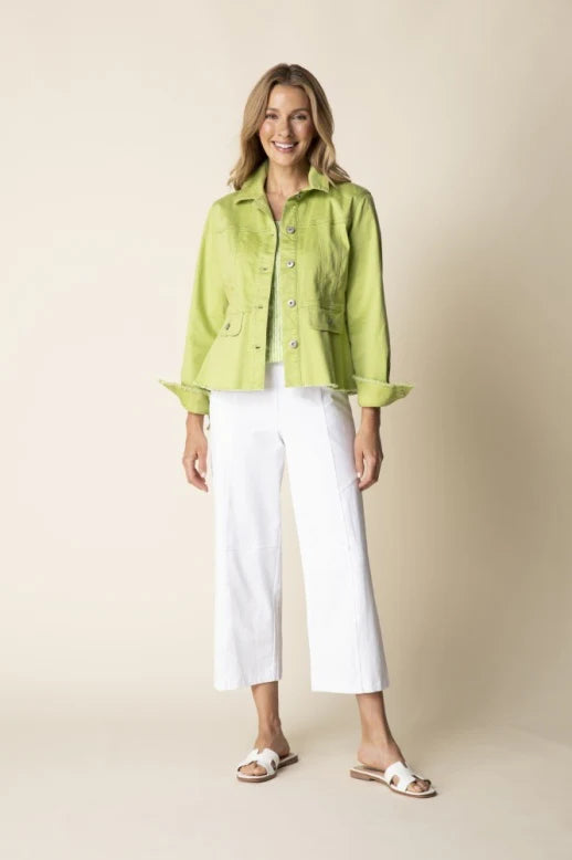 Stretch Denim Peplum Jacket