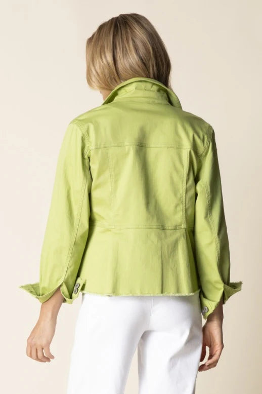 Stretch Denim Peplum Jacket