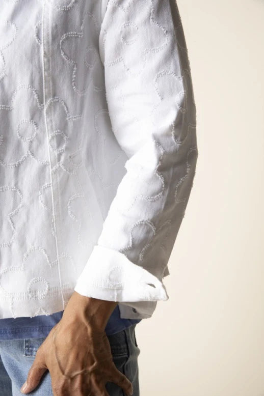 Etched Flower Pleat Back Jacket