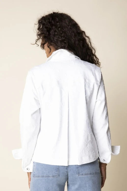 Etched Flower Pleat Back Jacket
