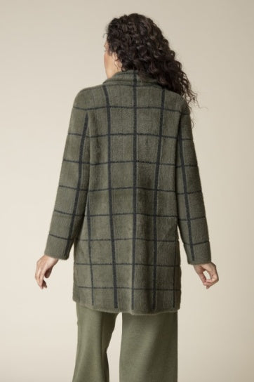 Windowpane Jacquard Car Coat