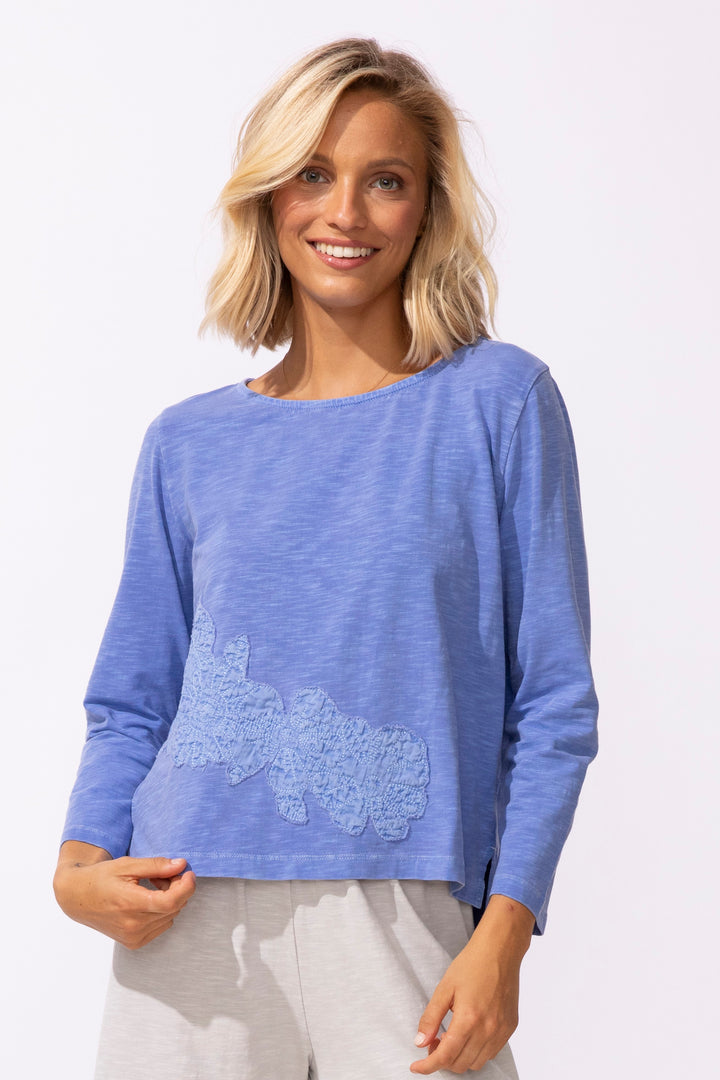 Embroidered Applique Boxy Tee