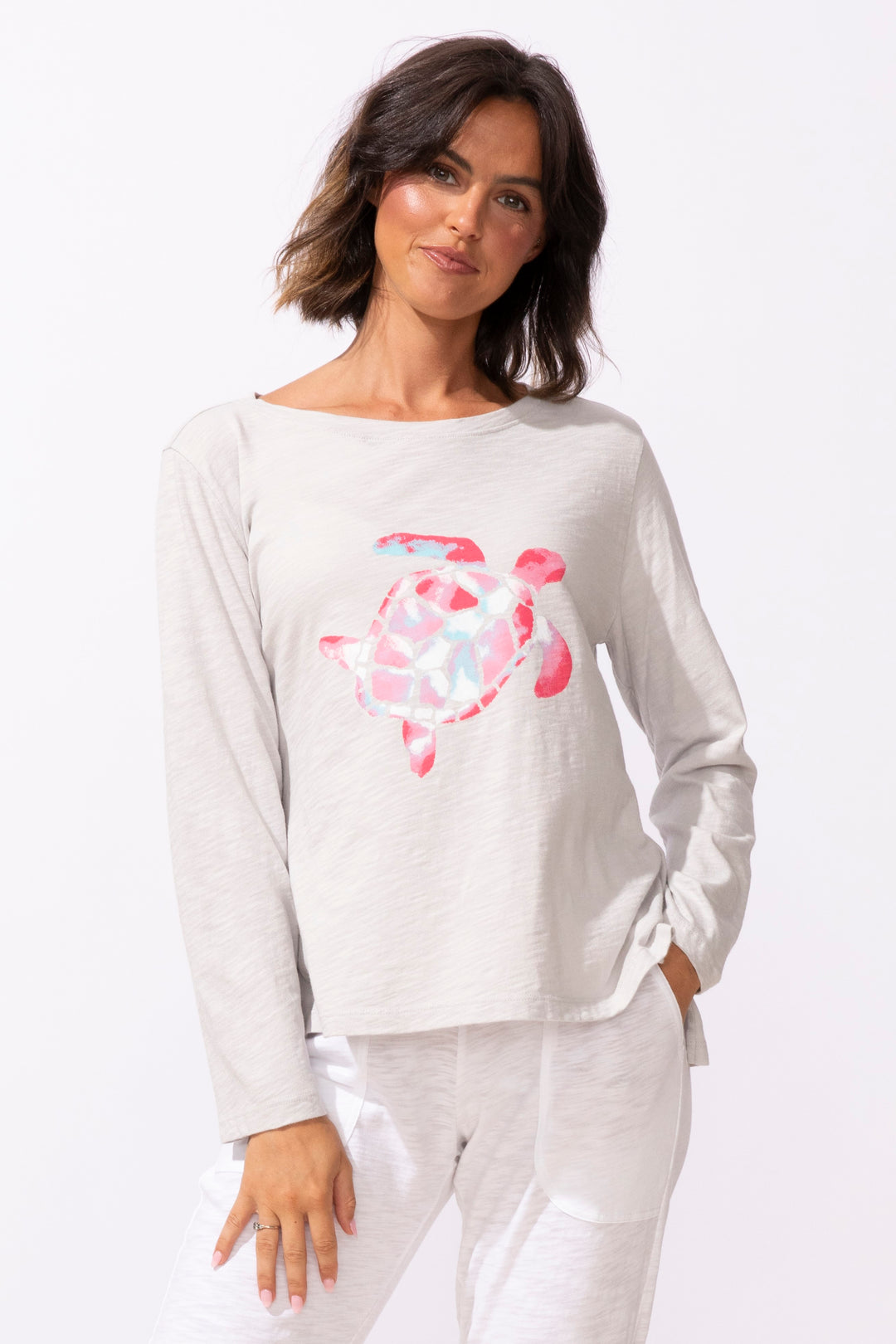 Watercolor Destination Turtle Boxy Tee