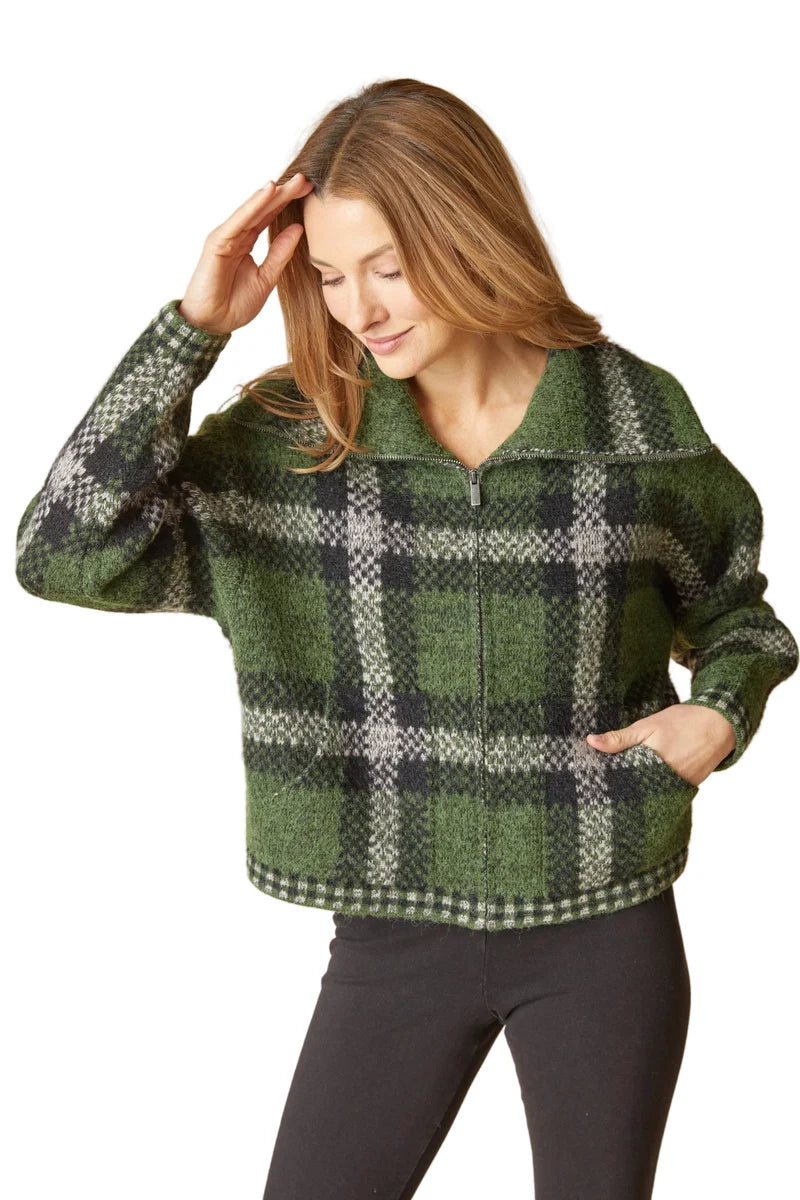 Plaid About You Zip Jacket