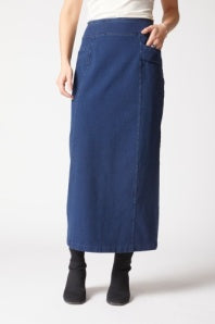 Stonewash Cotton Straight Skirt