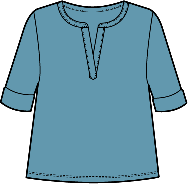 Cotton Pebble Split Neck Tee