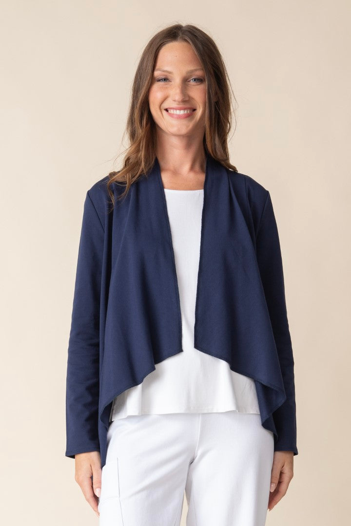 French Terry Drape Front Jacket