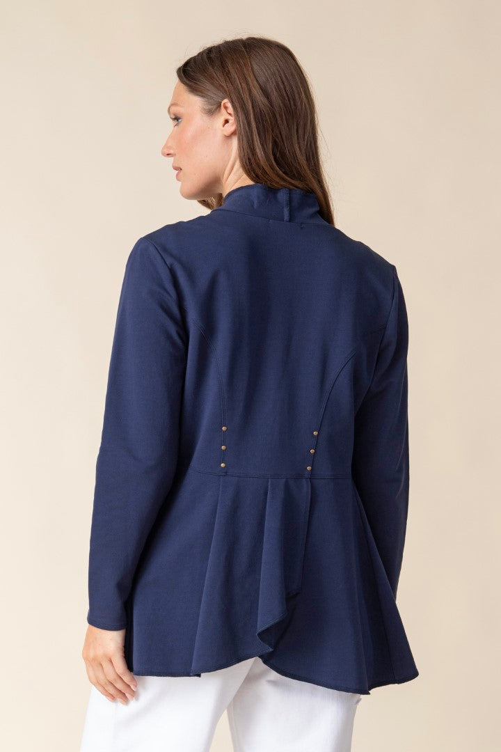 French Terry Drape Front Jacket