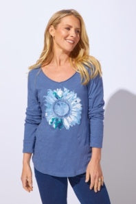 Destination Sunflower Laid Back V-Neck