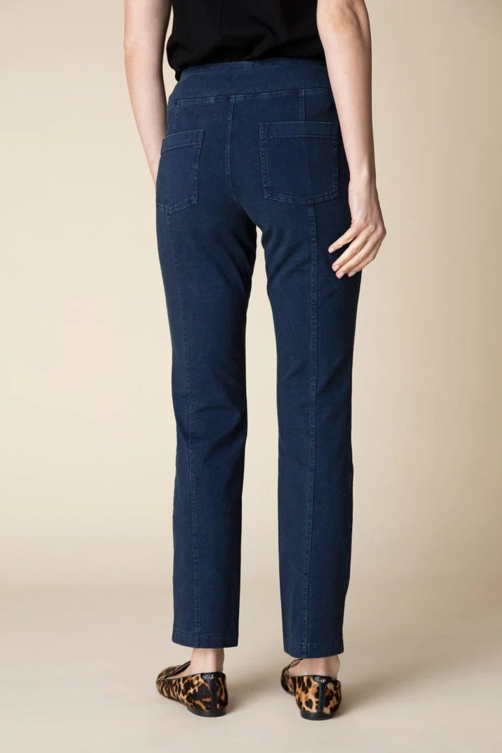 Stonewash Cotton Seamed Pocket Pant